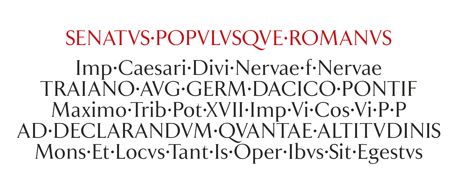 Textos en latín mayúscula y minúscula de la tipografía a medida Porcelanosa