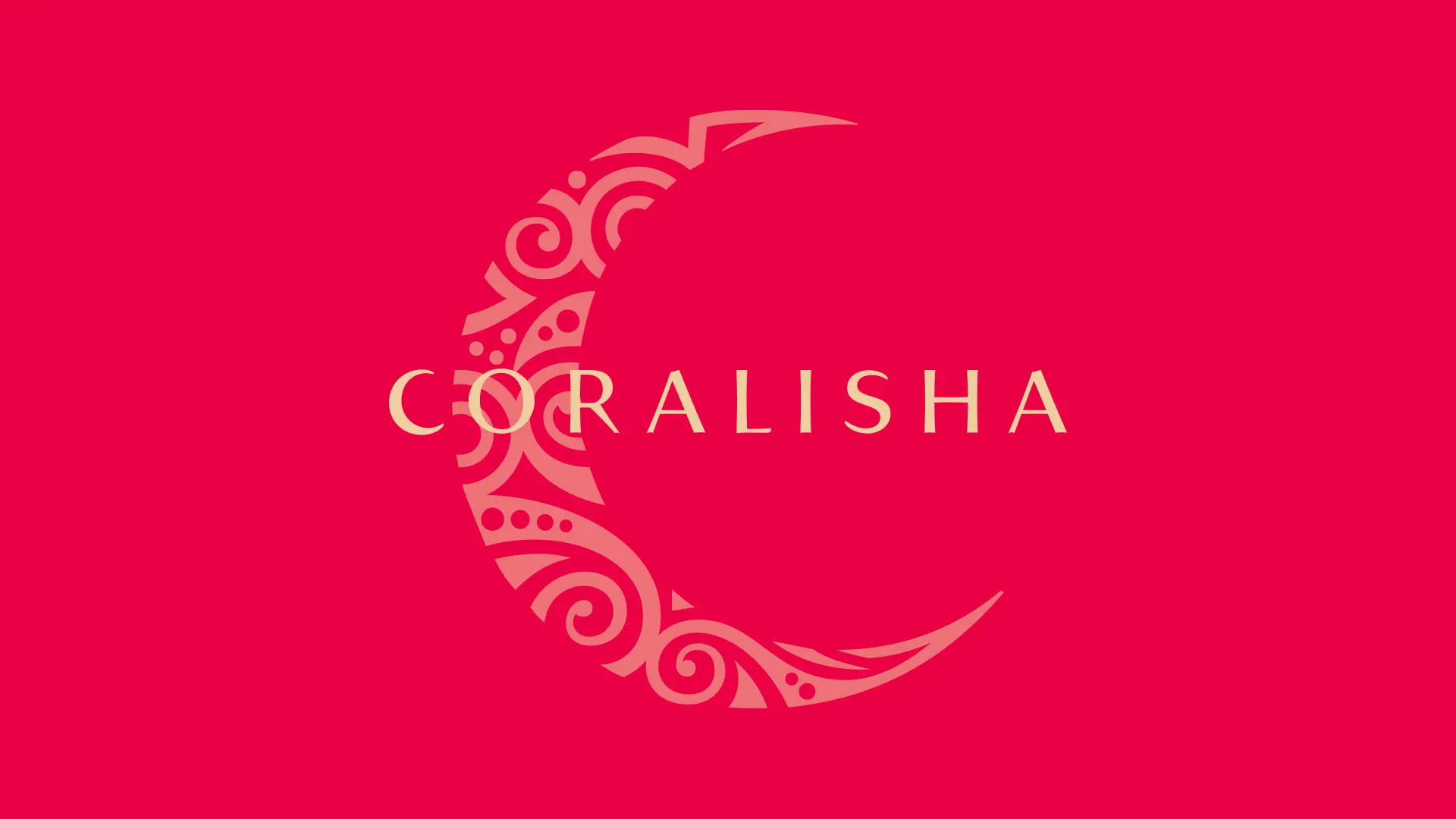 logotipo coralisha sobre fondo rojo