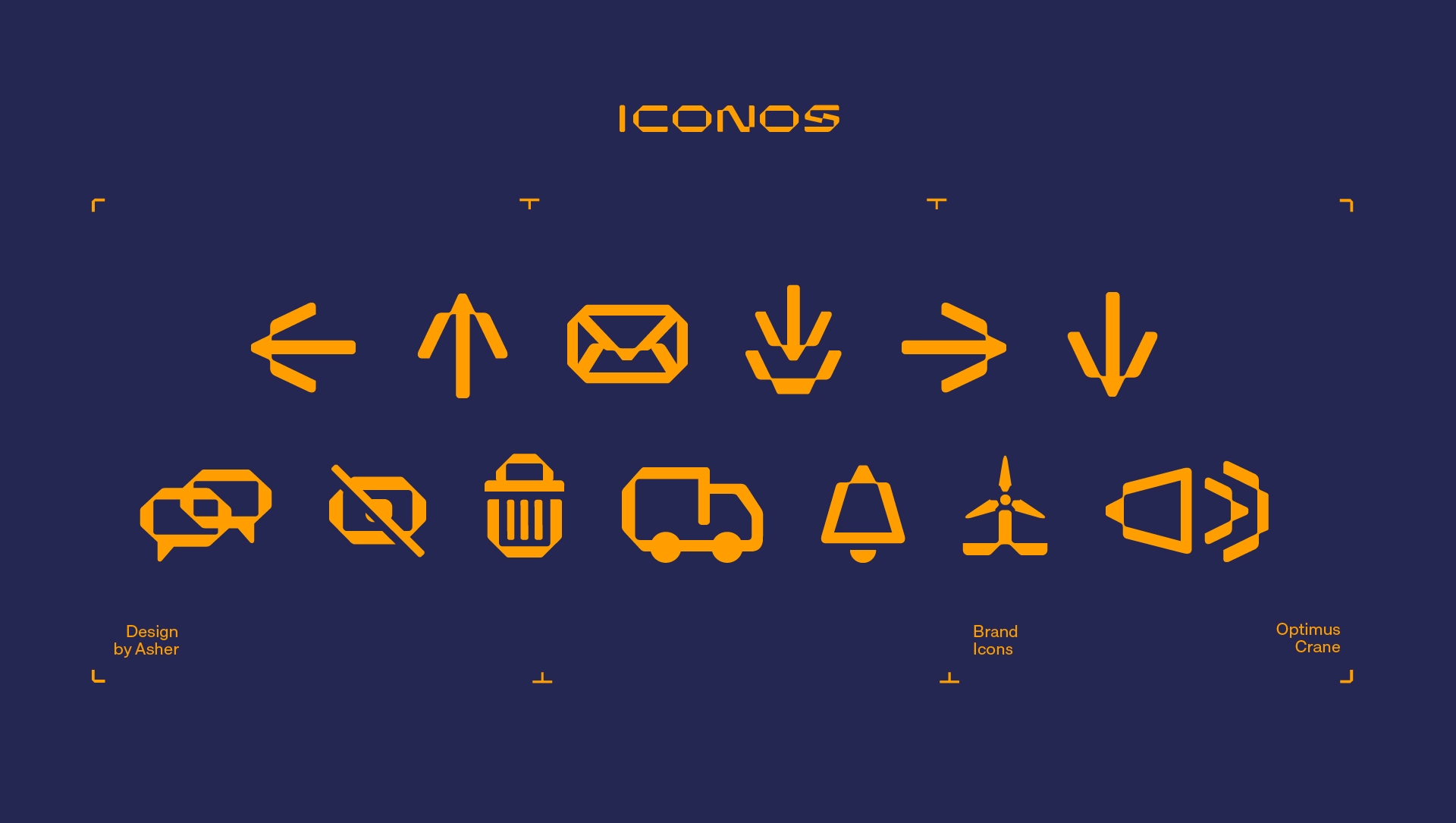 Set de iconos diseñados a medida para Optimus Crane